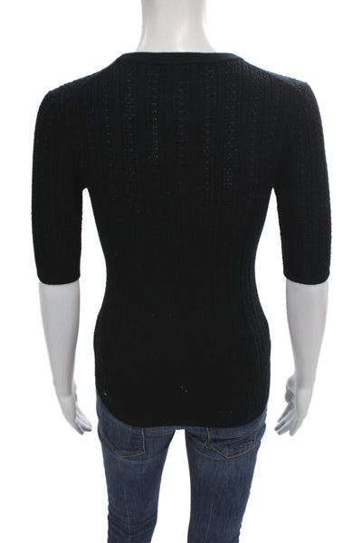 Rag & Bone Women Black Cotton Short Sleeve Pullover Crew Neck Size XS