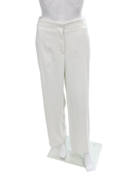 Anne Fontaine Womens White Dress Pants Button 100% Polyester Size 38