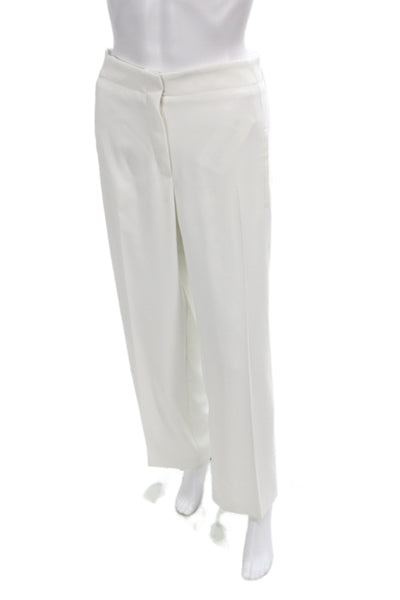 Anne Fontaine Womens White Dress Pants Button 100% Polyester Size 38