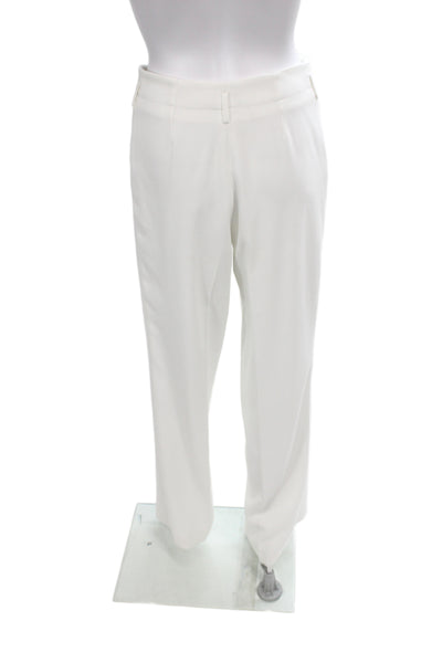 Anne Fontaine Womens White Dress Pants Button 100% Polyester Size 38