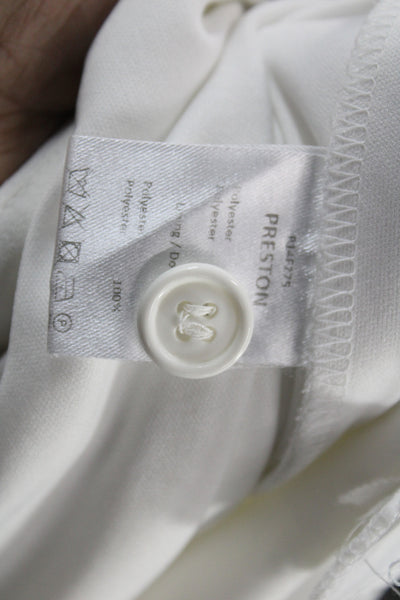 Anne Fontaine Womens White Dress Pants Button 100% Polyester Size 38