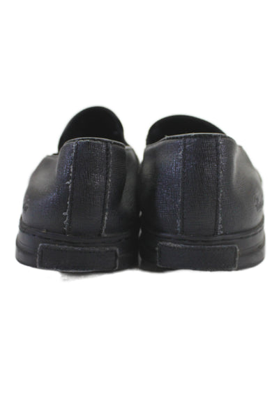 Kenneth Cole Mens Slip On Round Toe Leather Sneakers Black Size 8.5