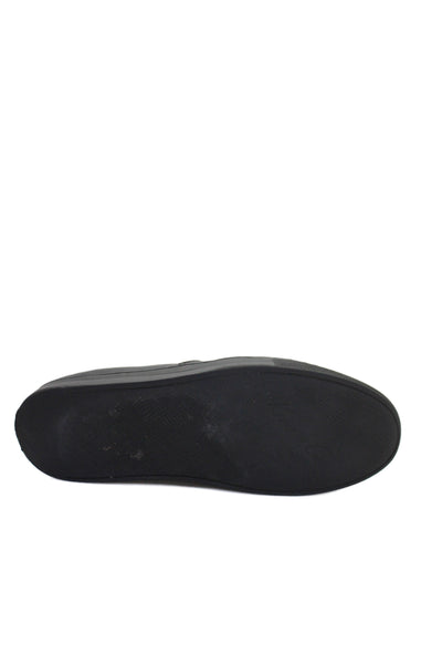 Kenneth Cole Mens Slip On Round Toe Leather Sneakers Black Size 8.5