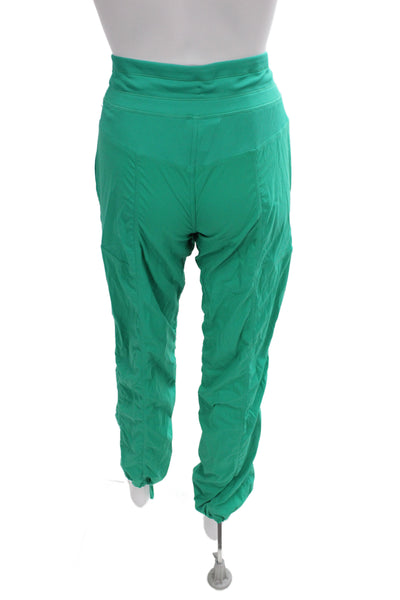 Lululemon Womens Jogger Pants Green Drawstring 94% Nylon Athleisure Size 4