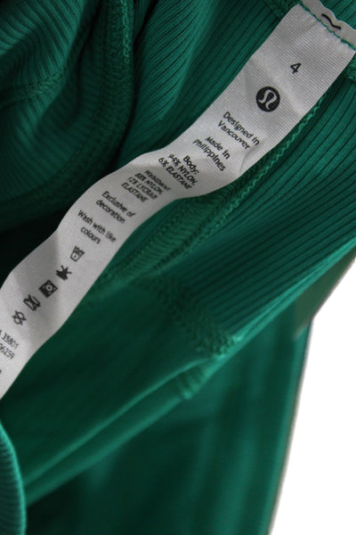 Lululemon Womens Jogger Pants Green Drawstring 94% Nylon Athleisure Size 4