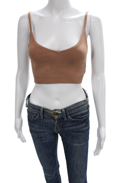 Intermix Women Brown Viscose Scoop Neck Sleeveless Camisole Summer Size S