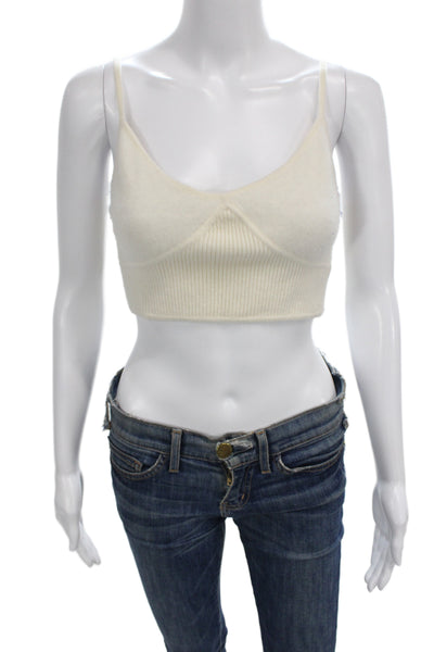 Naadam Womens Ivory 100% Cashmere Sleeveless Scoop Neck Pullover Size M