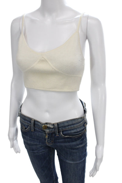 Naadam Womens Ivory 100% Cashmere Sleeveless Scoop Neck Pullover Size M