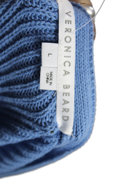 Veronica Beard Womens Cardigan Striped Ombre V-Neck Blue Cotton Size L