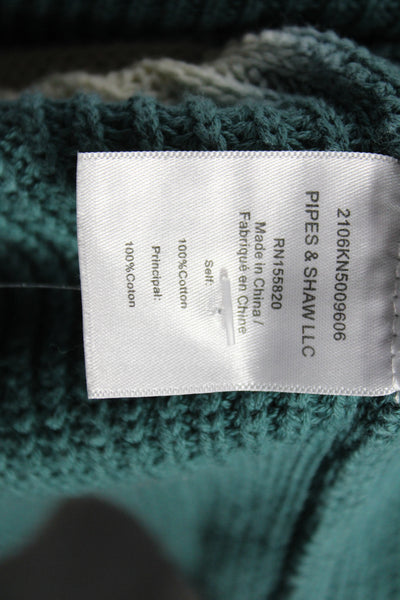 Veronica Beard Womens Cardigan Striped Ombre V-Neck Blue Cotton Size L