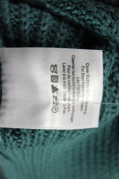 Veronica Beard Womens Cardigan Striped Ombre V-Neck Blue Cotton Size L