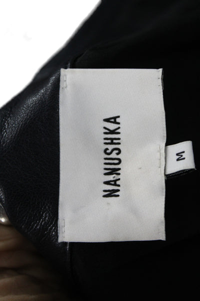 Nanushka Womens Trench Coat Black Collared Long Sleeve Full Length Size M