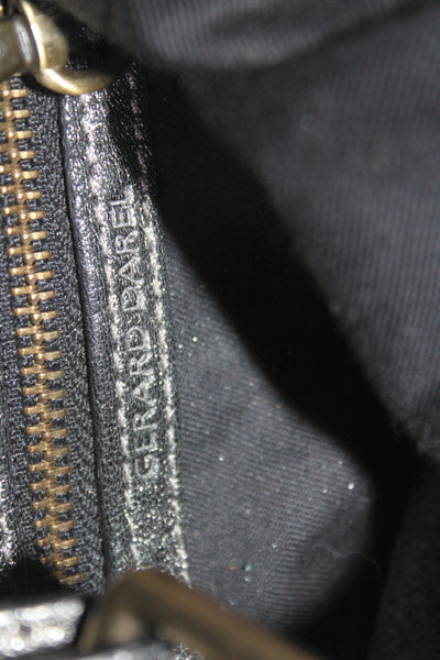 Gerard Darel Womens Leather Gold Tone Shoulder Handbag Gunmetal Silver