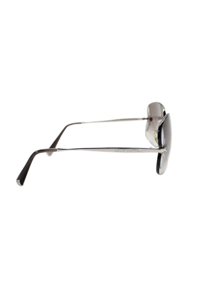 Louis Vuitton Womens Lily Rimless Monogram Flower Sunglasses Silver
