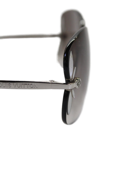 Louis Vuitton Womens Lily Rimless Monogram Flower Sunglasses Silver