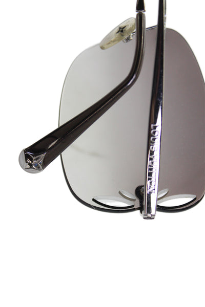 Louis Vuitton Womens Lily Rimless Monogram Flower Sunglasses Silver
