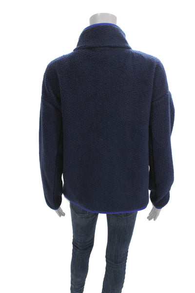 The North Face Womens Blue Basic Jacket Snap Closure Size M