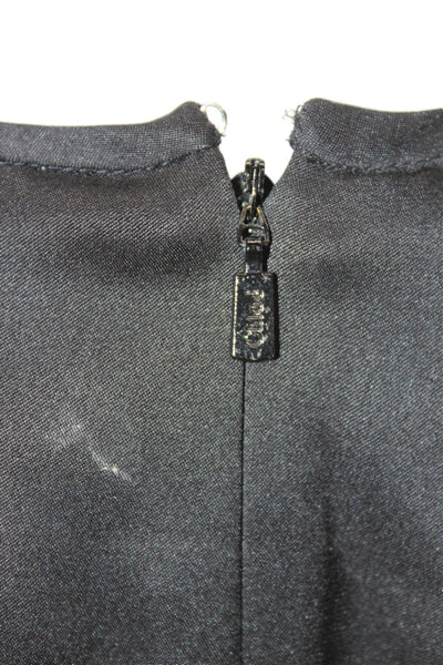 Chloe Women Silk Black Shift Dress Long Sleeve Above Knee Size 36