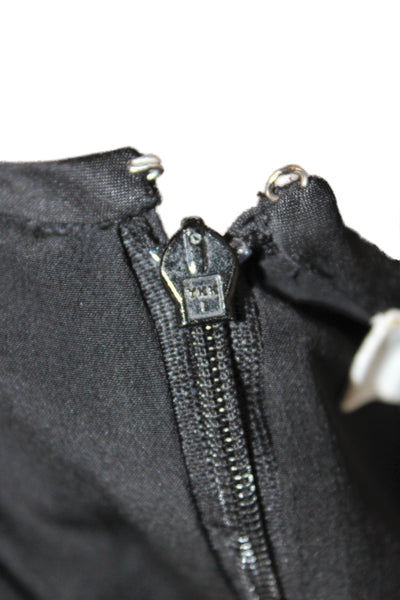 Chloe Women Silk Black Shift Dress Long Sleeve Above Knee Size 36