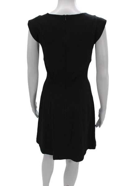 Searle Women Sheath Dress Black Square Neck Sleeveless Zip Size 2
