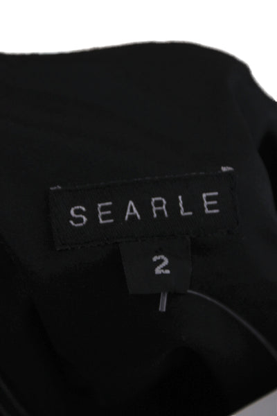 Searle Women Sheath Dress Black Square Neck Sleeveless Zip Size 2