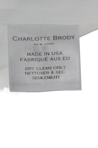 Charlotte Brody Women Shirt Dress White Collared Half Sleeve Above Knee Size S