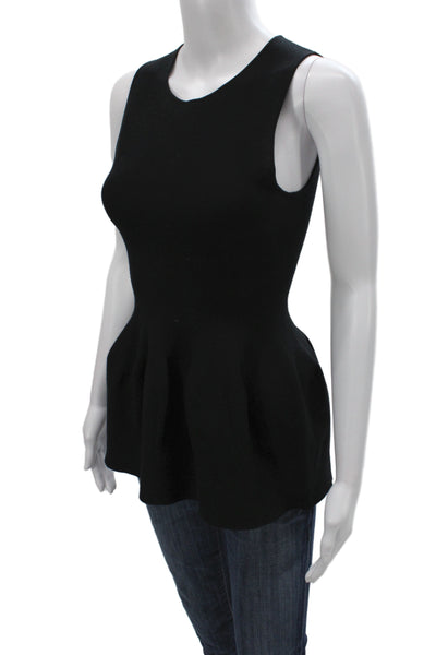 Theory Women Sleeveless Tunic Black Merino Wool Round Neck Size S