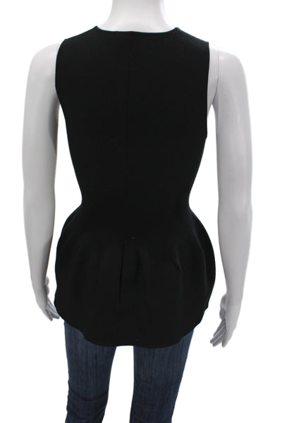 Theory Women Sleeveless Tunic Black Merino Wool Round Neck Size S