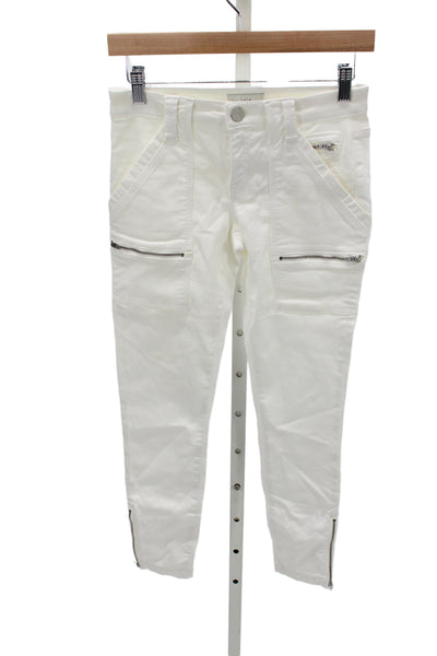 Joie Womens High Rise Ankle Pants White 57% Cotton Size 26