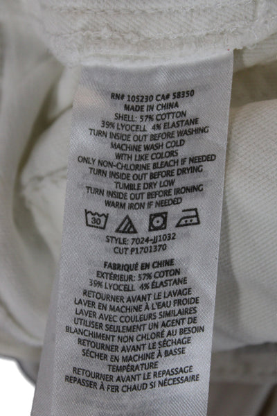Joie Womens High Rise Ankle Pants White 57% Cotton Size 26