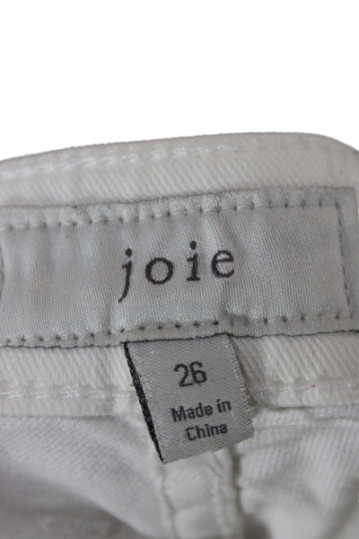 Joie Womens High Rise Ankle Pants White 57% Cotton Size 26