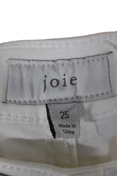 Joie Womens White Skinny High Rise Cotton Jeans Inseam 26 Size 25