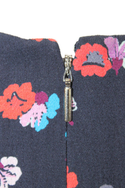 Rebecca Taylor Women Black Floral Sleeveless Round Neck Blouse Viscose Size 0