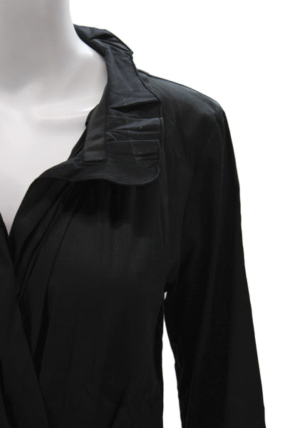 Elie Tahari Womens Black Collared Shirt Dress Long Sleeve Cotton Size 6
