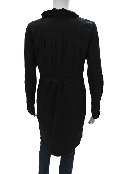 Elie Tahari Womens Black Collared Shirt Dress Long Sleeve Cotton Size 6