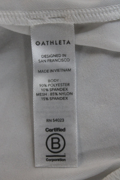 Athleta Women Track Jacket White Zip Long Sleeve Size L