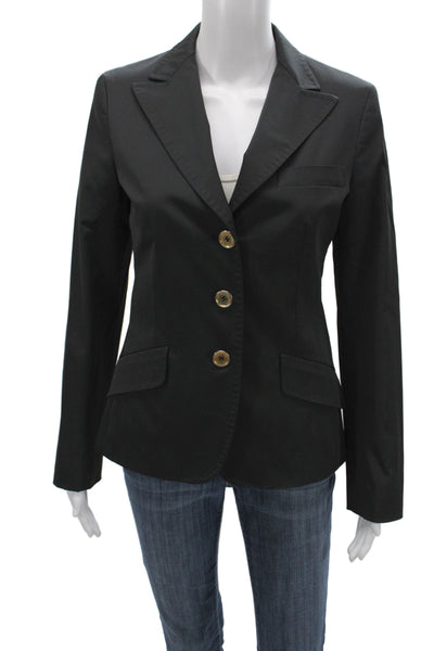 Weekend Max Mara Women Black Basic Jacket Button Long Sleeve Size 6