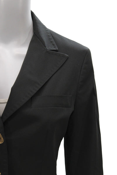 Weekend Max Mara Women Black Basic Jacket Button Long Sleeve Size 6