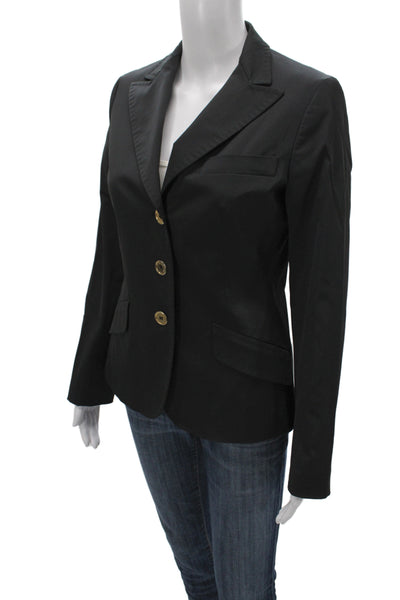 Weekend Max Mara Women Black Basic Jacket Button Long Sleeve Size 6
