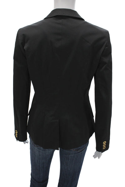 Weekend Max Mara Women Black Basic Jacket Button Long Sleeve Size 6