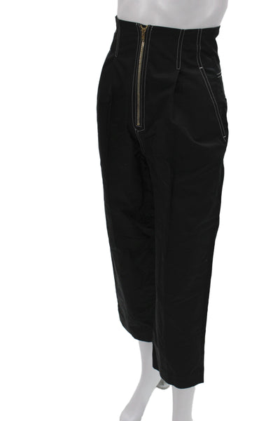 Sandro Womens Cropped Black Cotton Pants Size 34
