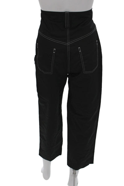 Sandro Womens Cropped Black Cotton Pants Size 34