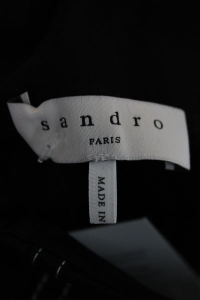Sandro Womens Cropped Black Cotton Pants Size 34