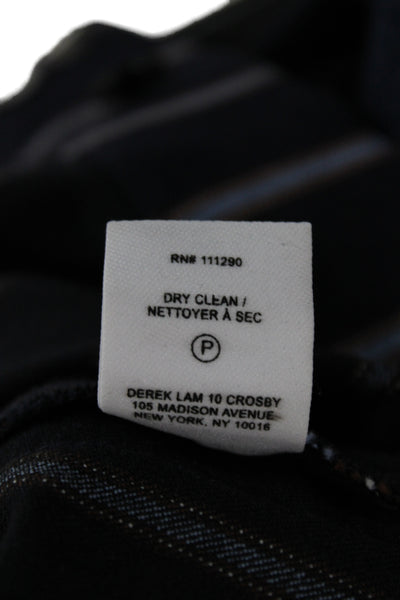 Derek Lam 10 Crosby Women Cropped Striped Blue Cotton Pants Size 00