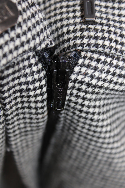 Escada Women Gray Check Virgin Wool Dress Pants Size 42