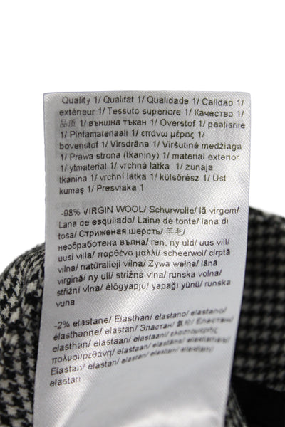 Escada Women Gray Check Virgin Wool Dress Pants Size 42