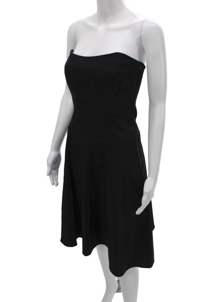 Nicole Miller Collection Women Fit & Flare Black Lace Up Dress Size 4