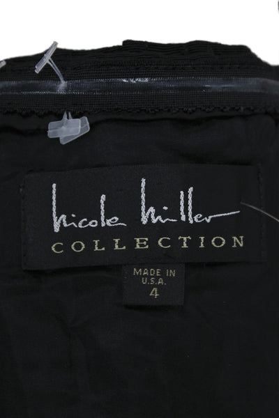Nicole Miller Collection Women Fit & Flare Black Lace Up Dress Size 4