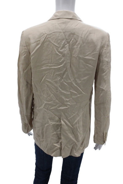 Zara Women Basic Jacket Beige Viscose Button Long Sleeve Classic Size S
