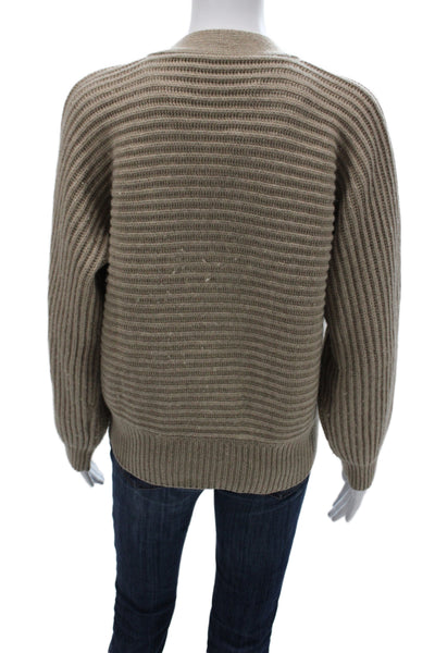 Stella McCartney Womens V-Neck Cashmere Cardigan Beige Long Sleeve Size 38